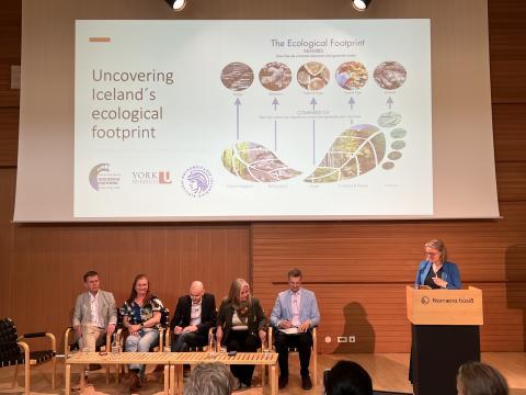 Í pallborði voru Hrönn Hrafnsdóttir Reykjavíkurborg; Elva Rakel Jónsdóttir Festu; Eric Miller York University; Björn Barkarson Umhverfis- orku og loftslagsráðuneytið; Sigurður Eyberg Jóhannesson.